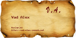 Vad Alex névjegykártya